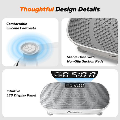 Merach Slim Vibration Plate Exercise Machine with Lymphatic Drainage Feature Compact Design Fitness Home Gym Equipment Whole Body Workout Vibrations Tiktokshopblackfriday
