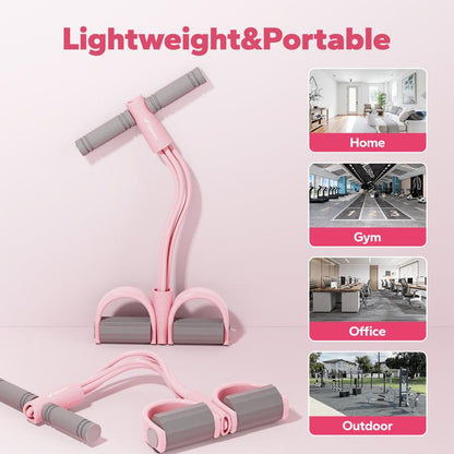 Merach Multifunction Pedal Resistance Band, Elastic Pull Rope Fitness, Full-Body Workout at Home Gym, Exercise Sit-Up, Yoga, Abdominal Training