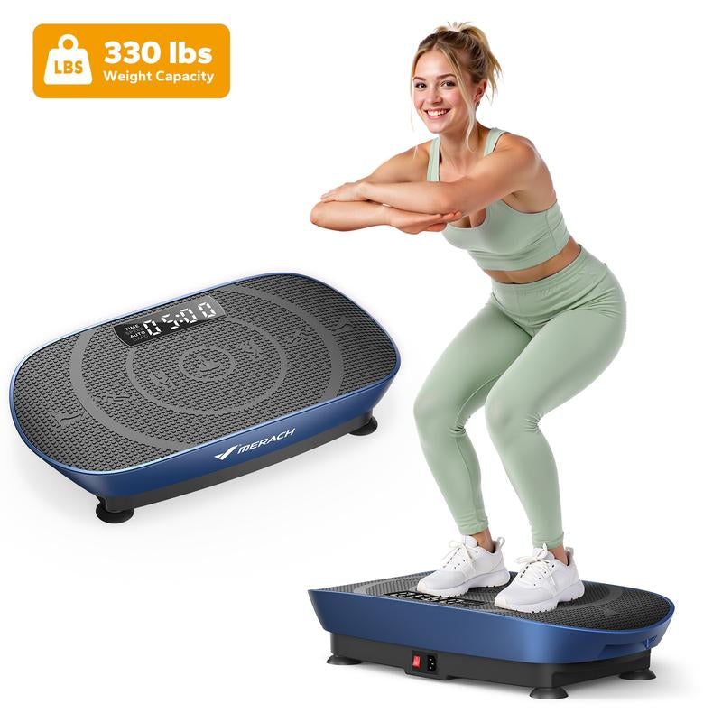 Merach Slim Vibration Plate Exercise Machine with Lymphatic Drainage Feature Compact Design Fitness Home Gym Equipment Whole Body Workout Vibrations Tiktokshopblackfriday