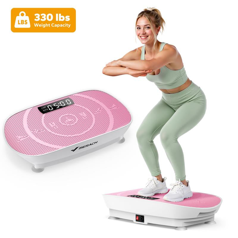 Merach Slim Vibration Plate Exercise Machine with Lymphatic Drainage Feature Compact Design Fitness Home Gym Equipment Whole Body Workout Vibrations Tiktokshopblackfriday