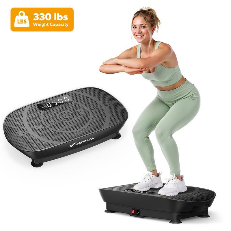 Merach Slim Vibration Plate Exercise Machine with Lymphatic Drainage Feature Compact Design Fitness Home Gym Equipment Whole Body Workout Vibrations Tiktokshopblackfriday
